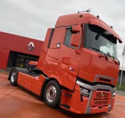 Red painted truck